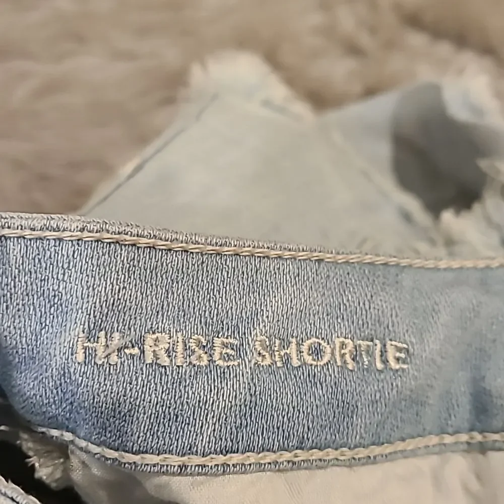 American eagle outfitters high rise shortie distressed shorts with lace‎